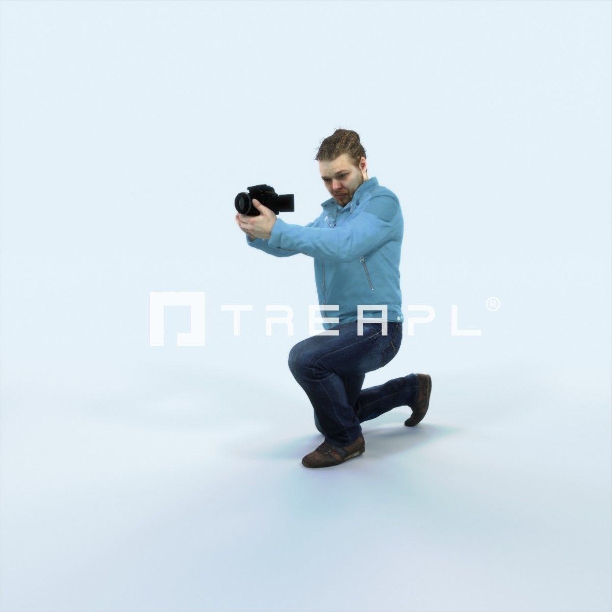 XAG07 10X Casual Camera Woman African Asian Black Sitting 010 Low-poly 3D model_30