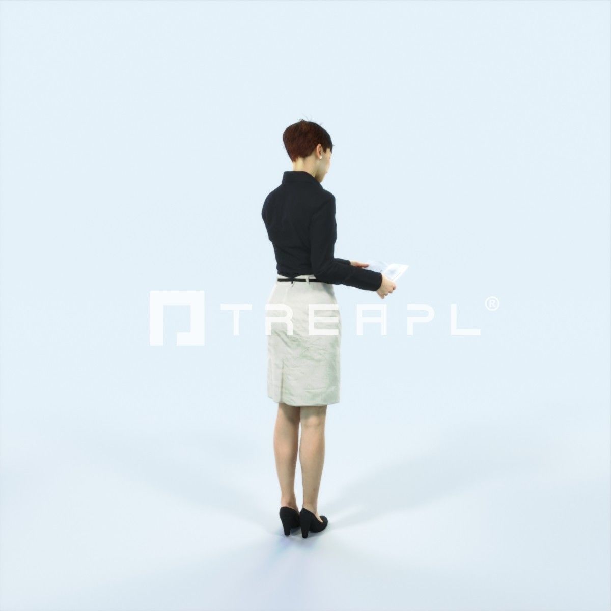 XAG07 10X Casual Camera Woman African Asian Black Sitting 010 Low-poly 3D model_16