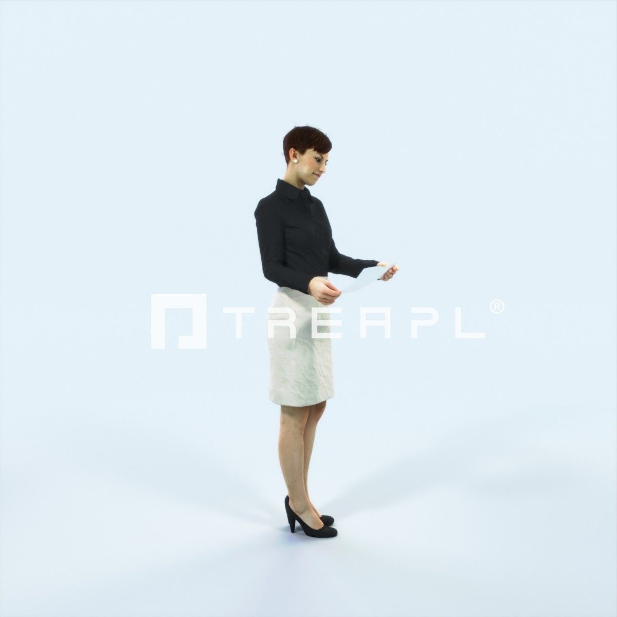 XAG07 10X Casual Camera Woman African Asian Black Sitting 010 Low-poly 3D model_15