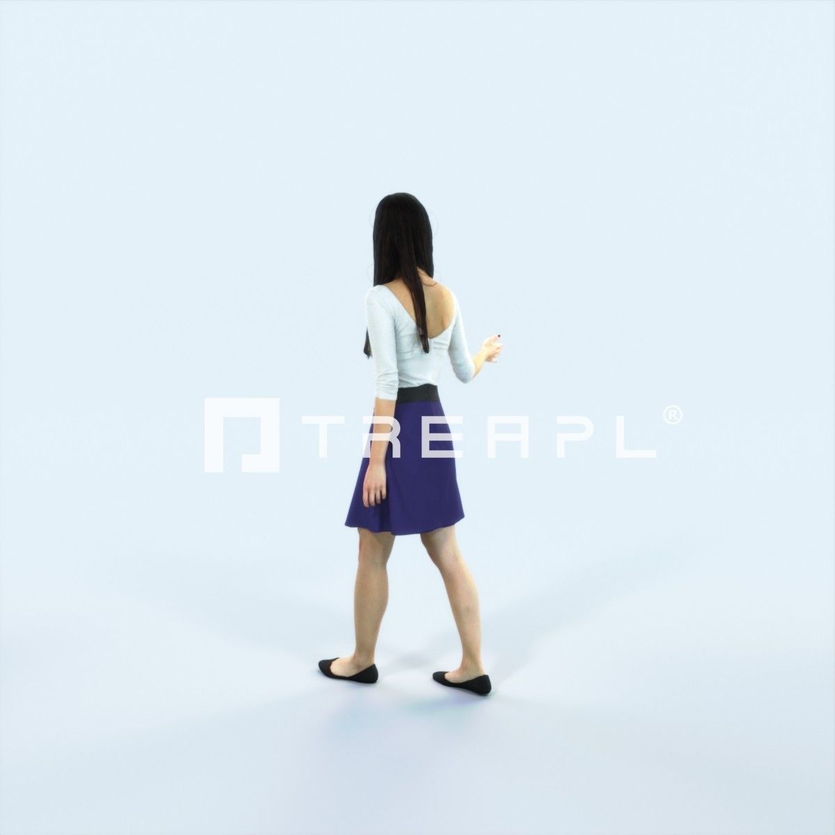 XAG07 10X Casual Camera Woman African Asian Black Sitting 010 Low-poly 3D model_47