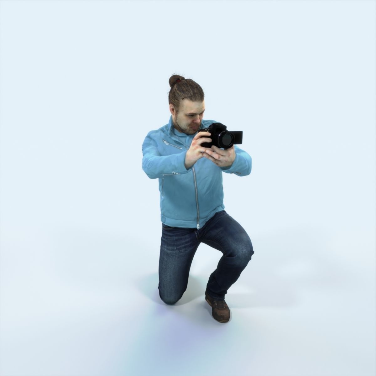 XAG07 10X Casual Camera Woman African Asian Black Sitting 010 Low-poly 3D model_25