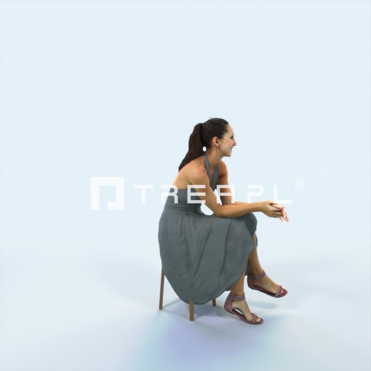 XAG07 10X Casual Camera Woman African Asian Black Sitting 010 Low-poly 3D model_51