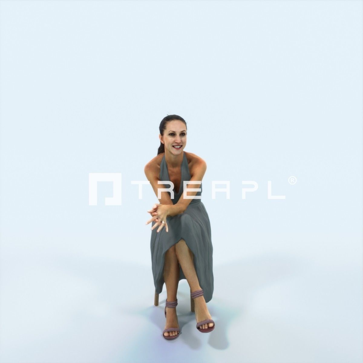 XAG07 10X Casual Camera Woman African Asian Black Sitting 010 Low-poly 3D model_50