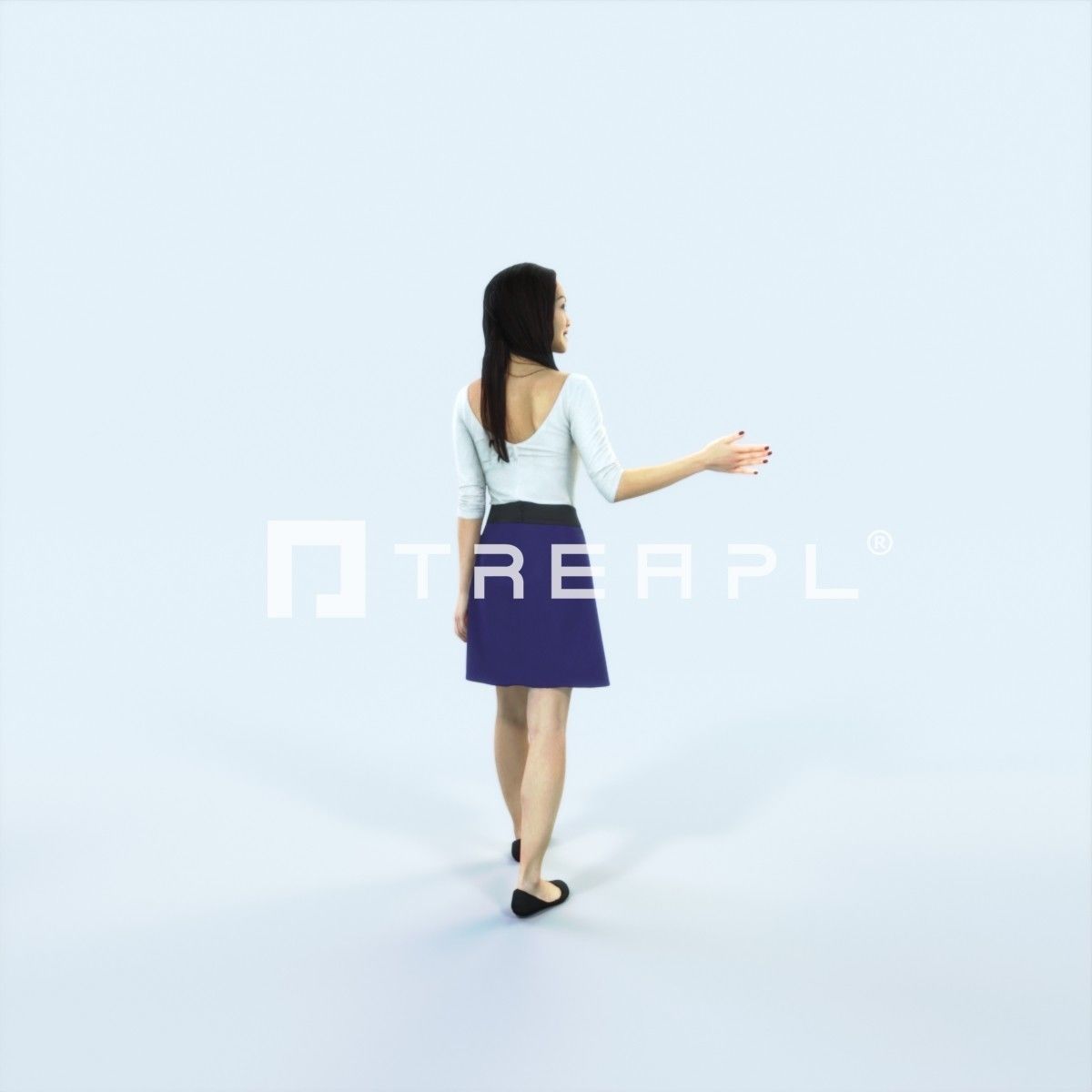 XAG07 10X Casual Camera Woman African Asian Black Sitting 010 Low-poly 3D model_46