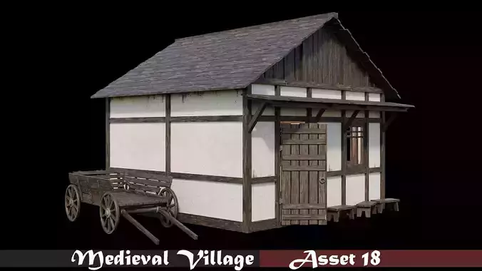 Medieval Village Asset 18- 4K Textures Game Ready Low-poly 3D model