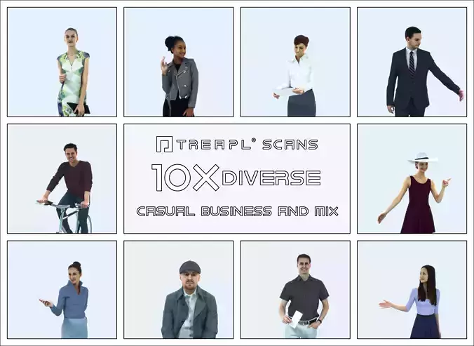 XAG07 10X Business Casual Man Woman Asian African 009