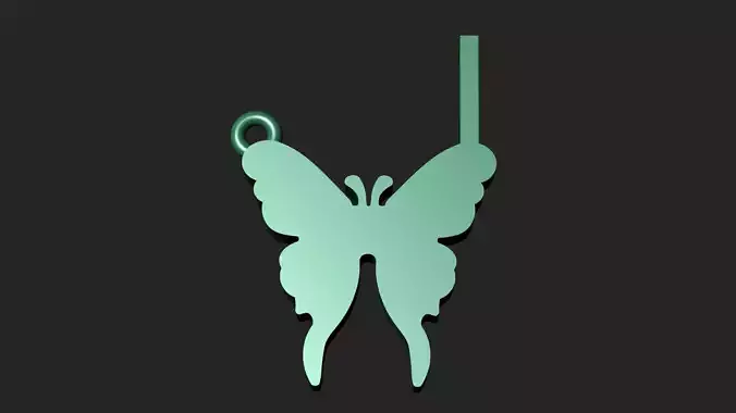 Beautiful butterfly gold pendant 3D print model