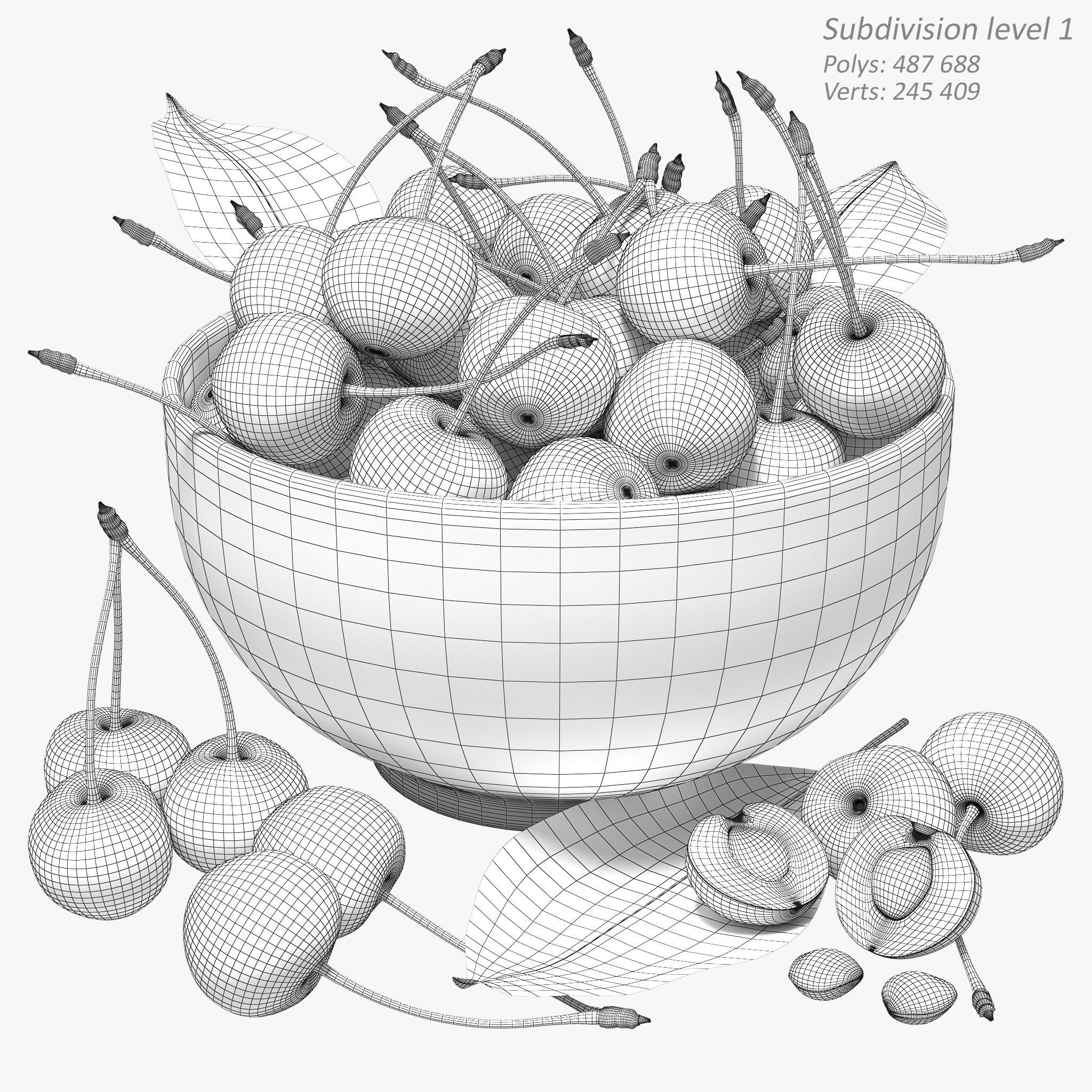 Cherries 3D model_9