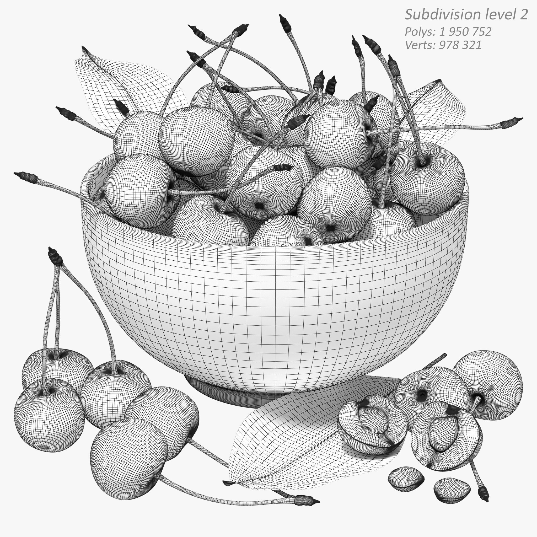 Cherries 3D model_10