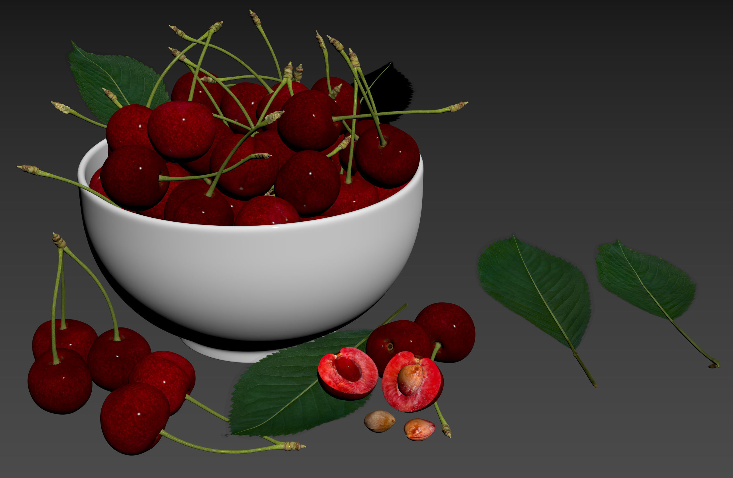 Cherries 3D model_11