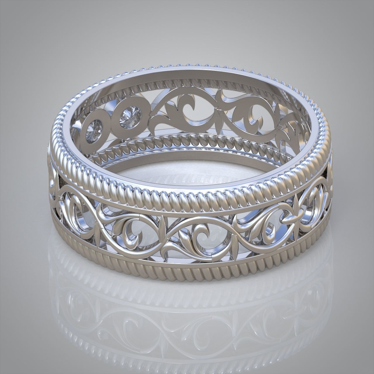 Diamond ring 0439 3D printable model10 3D print model_10