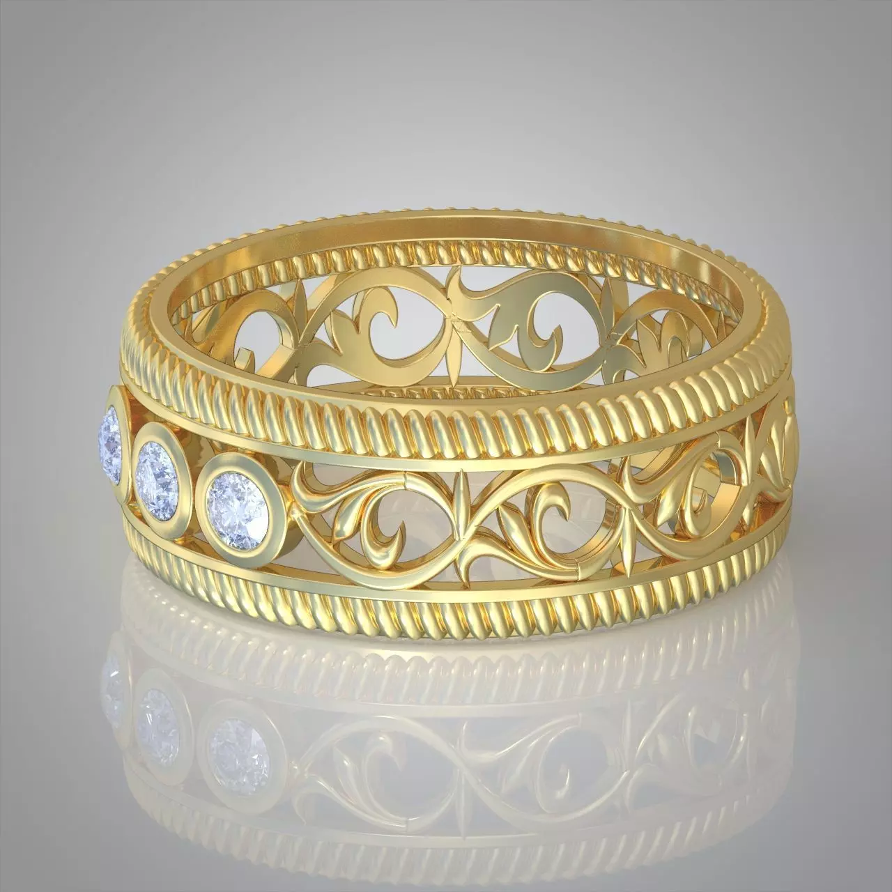 Diamond ring 0439 3D printable model10 3D print model_0