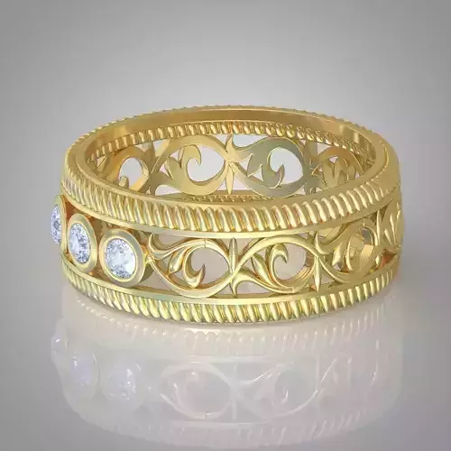 Diamond ring 0439 3D printable model10