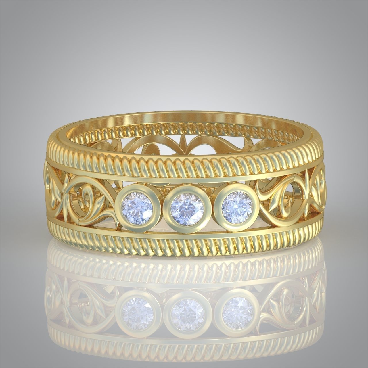 Diamond ring 0439 3D printable model10 3D print model_9