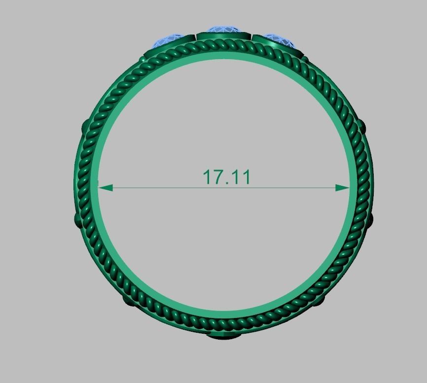 Diamond ring 0439 3D printable model10 3D print model_12