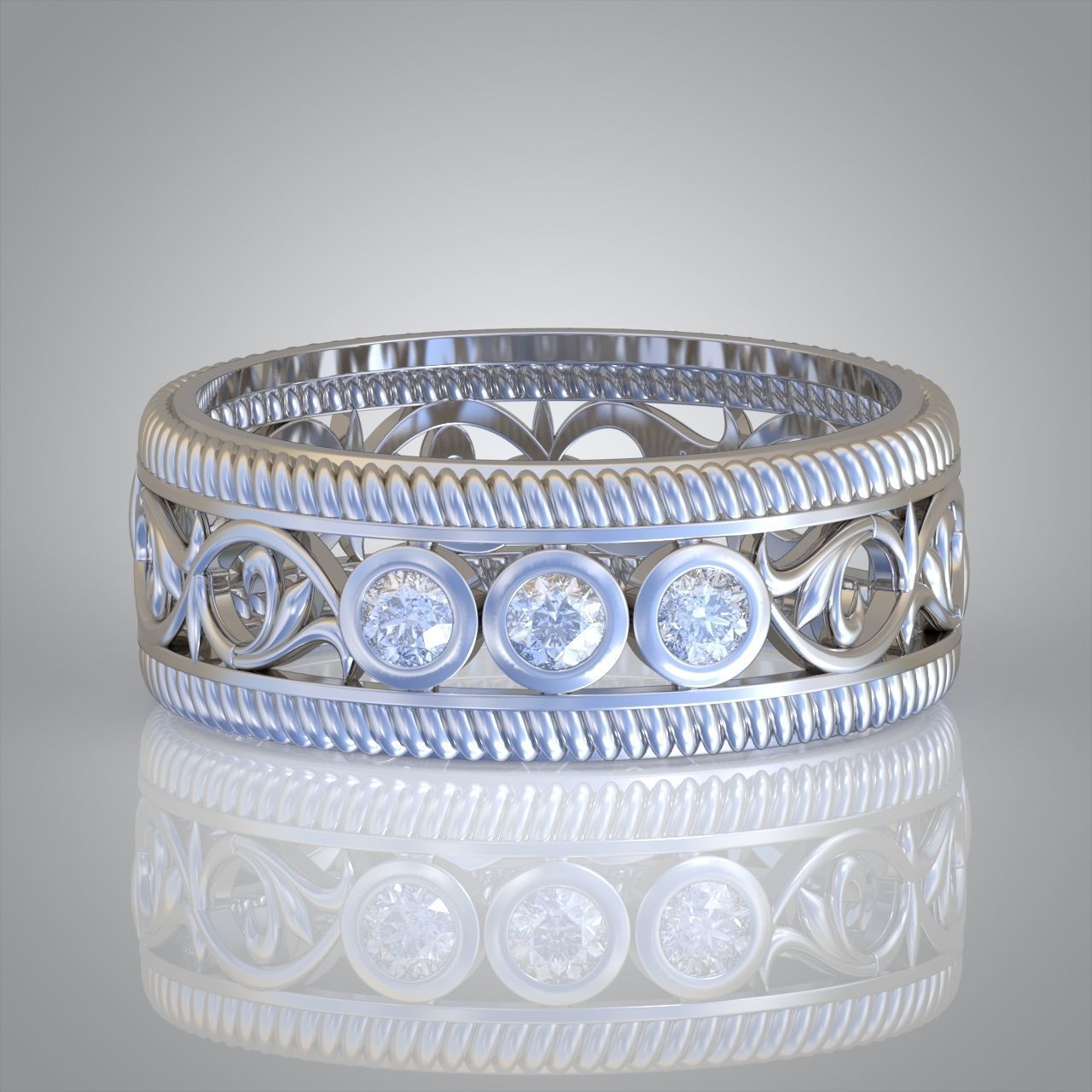 Diamond ring 0439 3D printable model10 3D print model_8