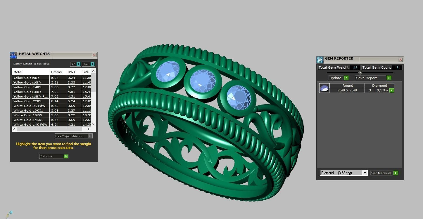 Diamond ring 0439 3D printable model10 3D print model_15