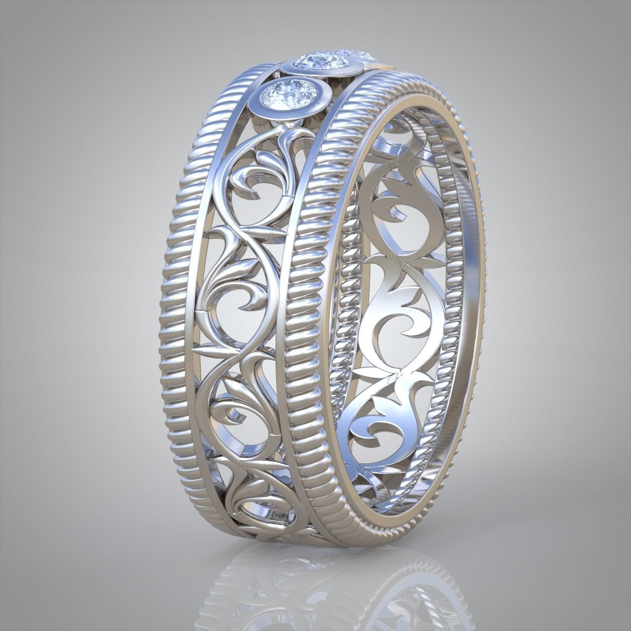 Diamond ring 0439 3D printable model10 3D print model_7