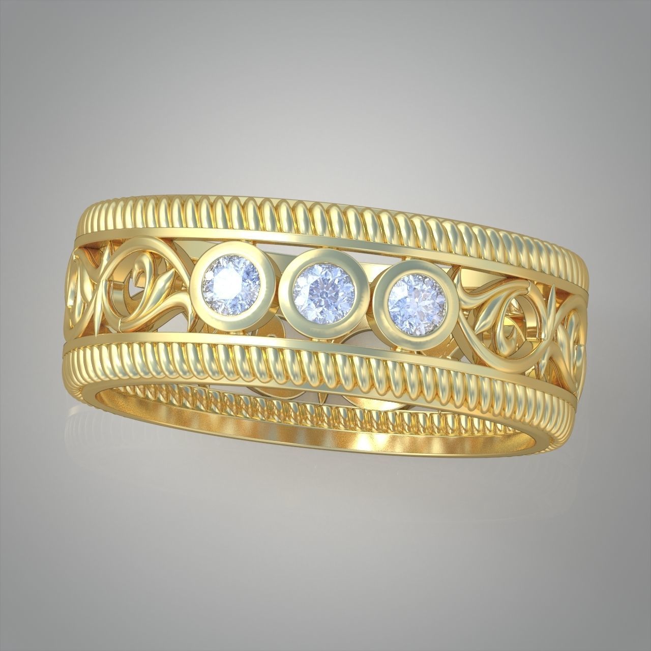 Diamond ring 0439 3D printable model10 3D print model_2