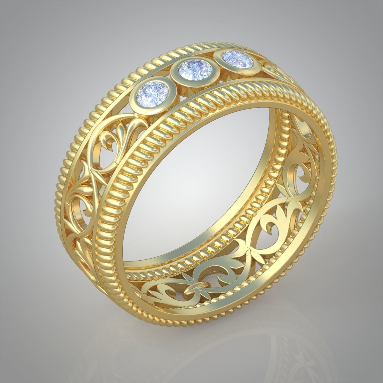 Diamond ring 0439 3D printable model10 3D print model_5