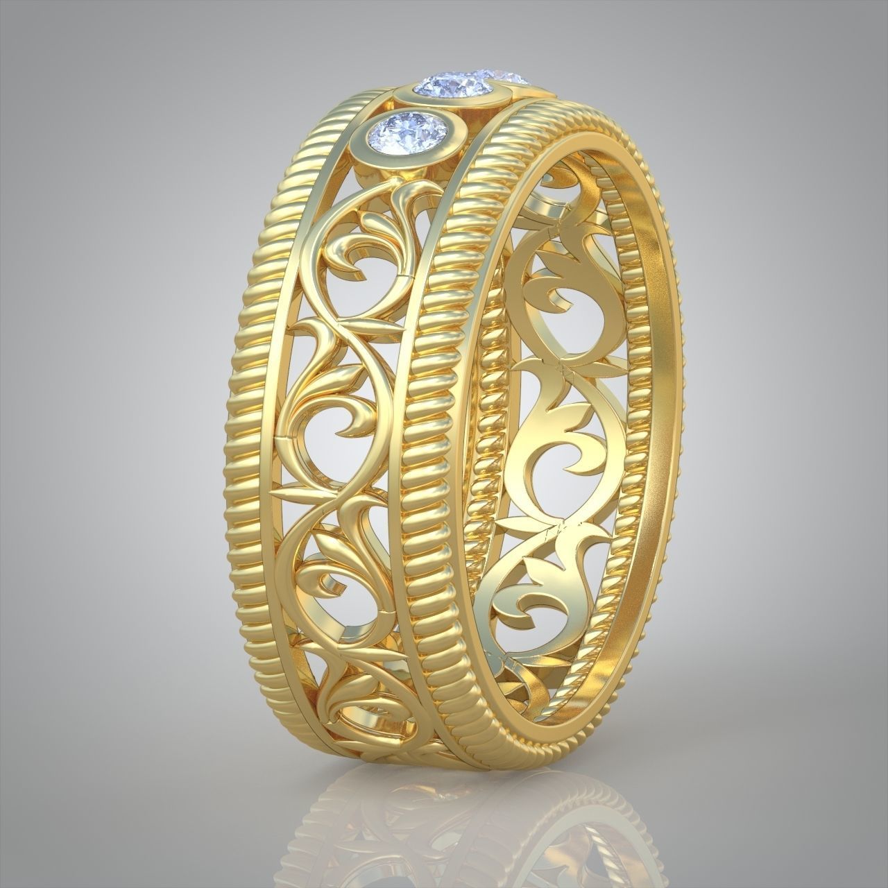 Diamond ring 0439 3D printable model10 3D print model_6
