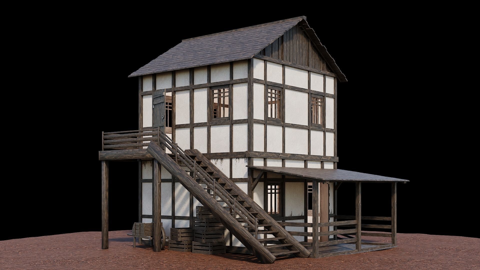 Medieval Village Asset 20- 4K Textures Game Ready Low-poly 3D model_18