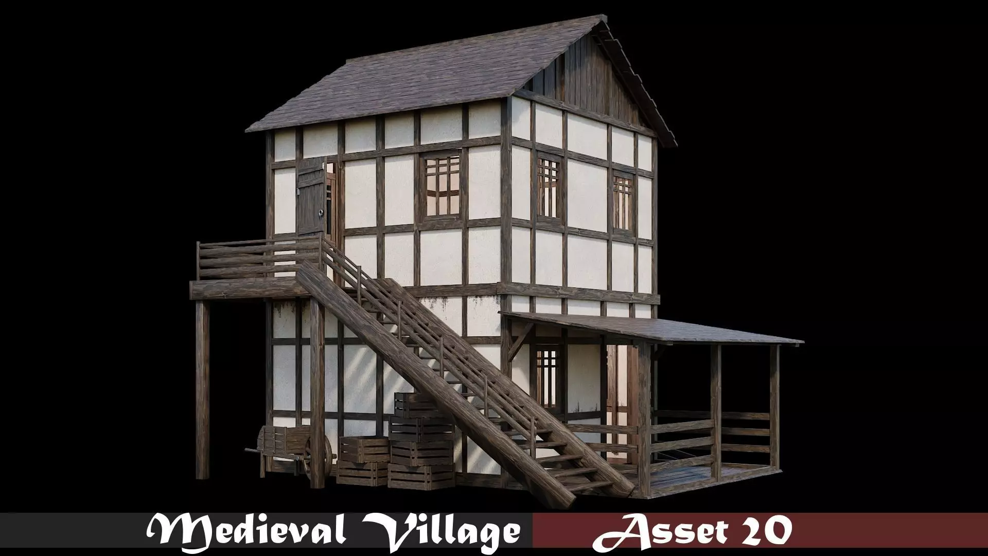 Medieval Village Asset 20- 4K Textures Game Ready Low-poly 3D model_0