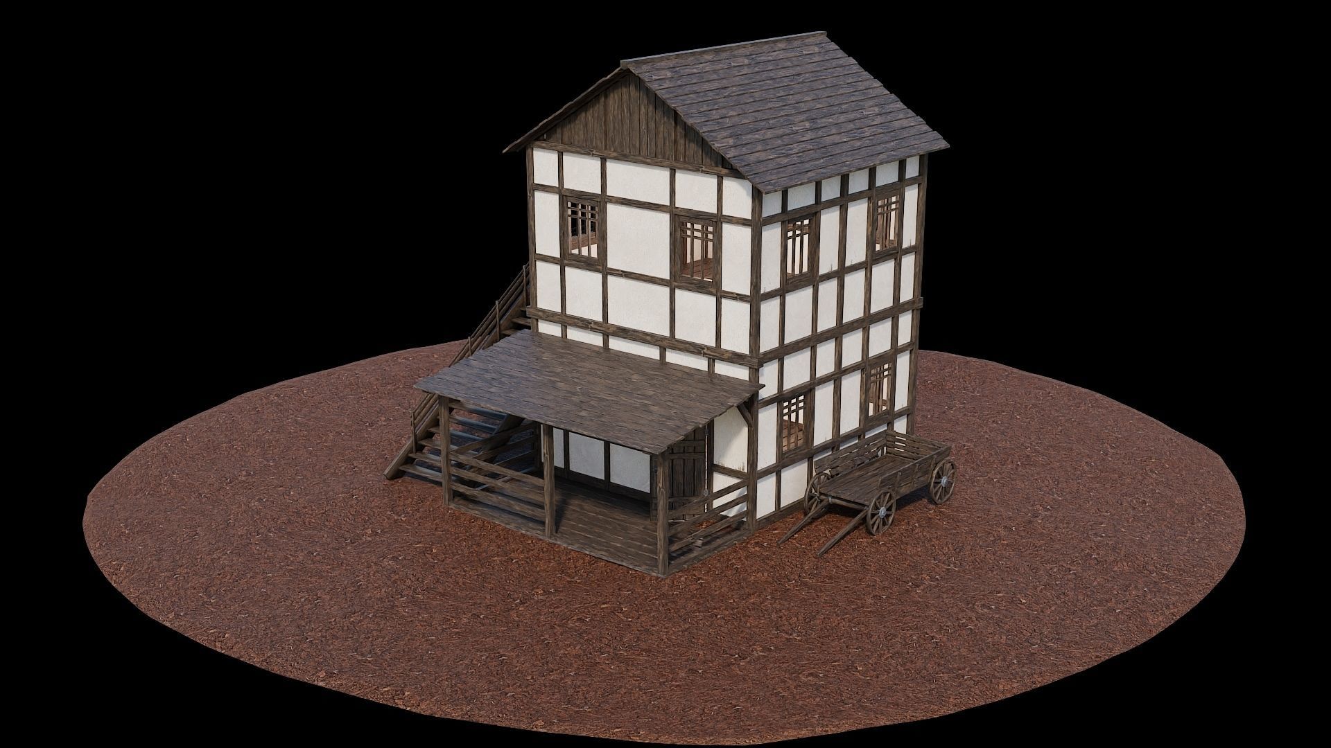 Medieval Village Asset 20- 4K Textures Game Ready Low-poly 3D model_12