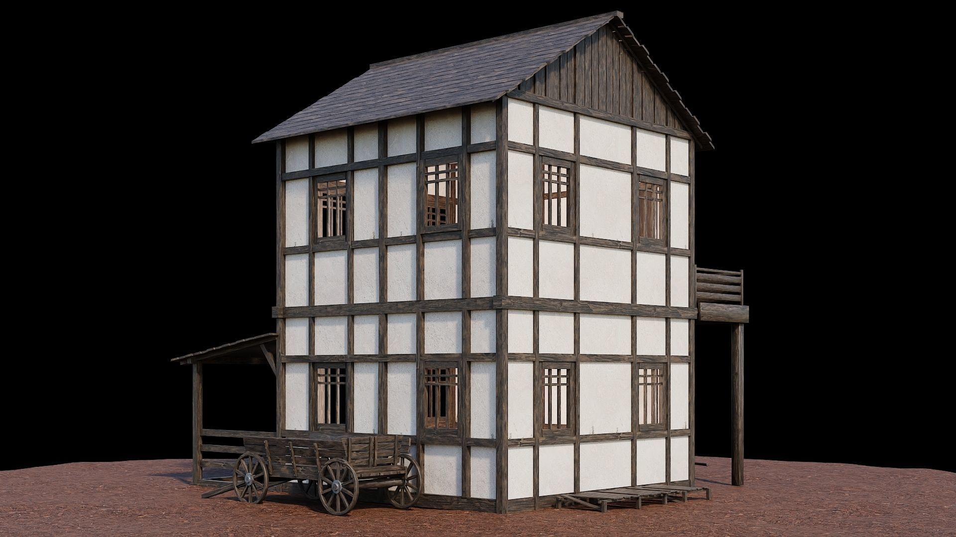 Medieval Village Asset 20- 4K Textures Game Ready Low-poly 3D model_20