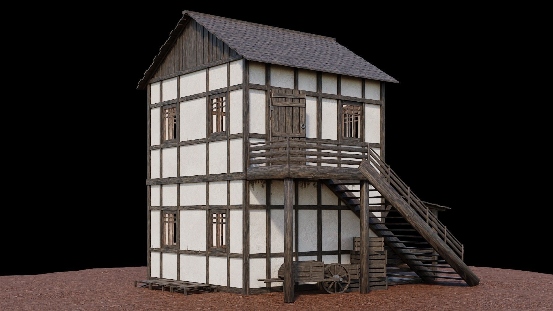 Medieval Village Asset 20- 4K Textures Game Ready Low-poly 3D model_19