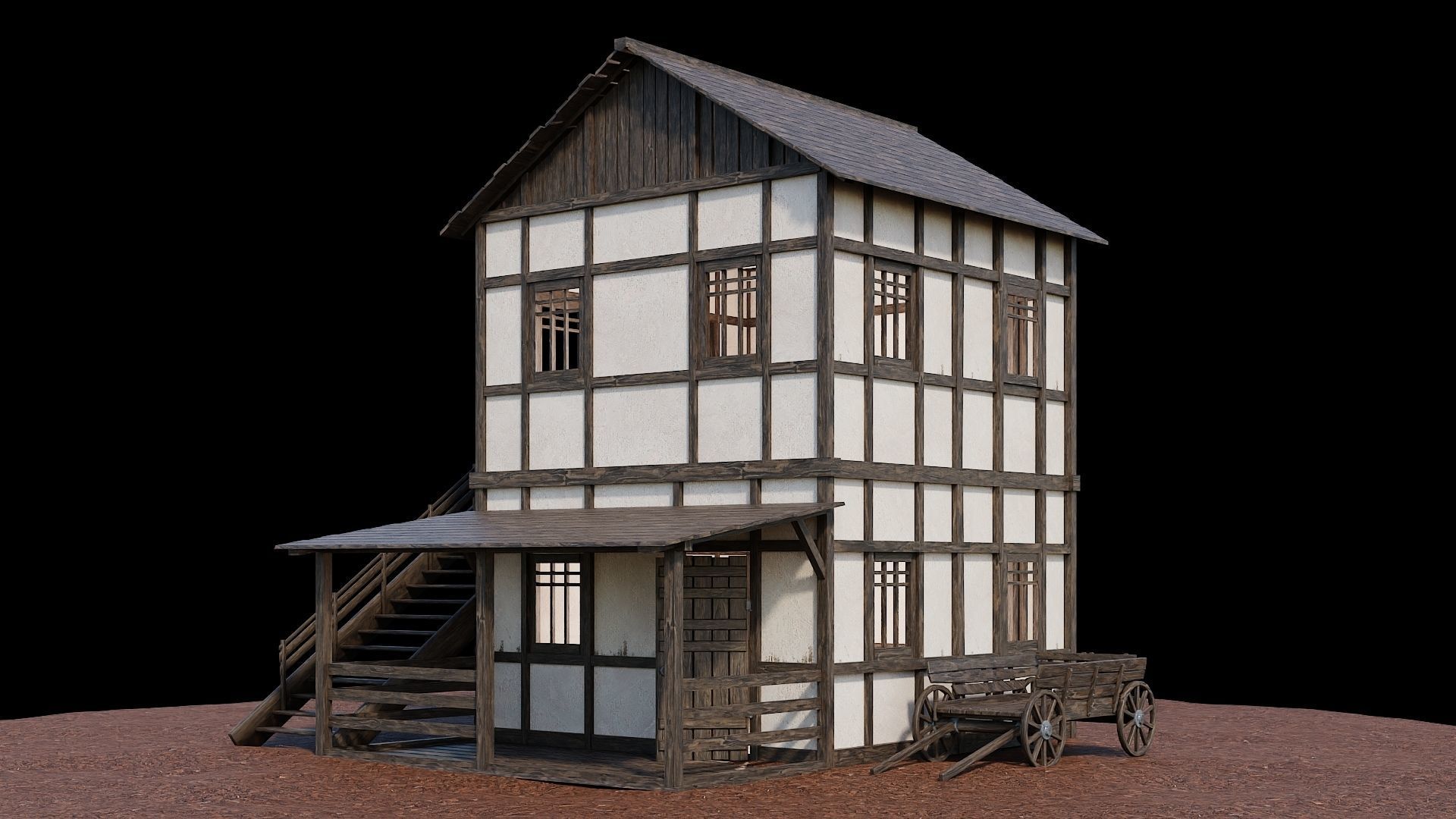 Medieval Village Asset 20- 4K Textures Game Ready Low-poly 3D model_21