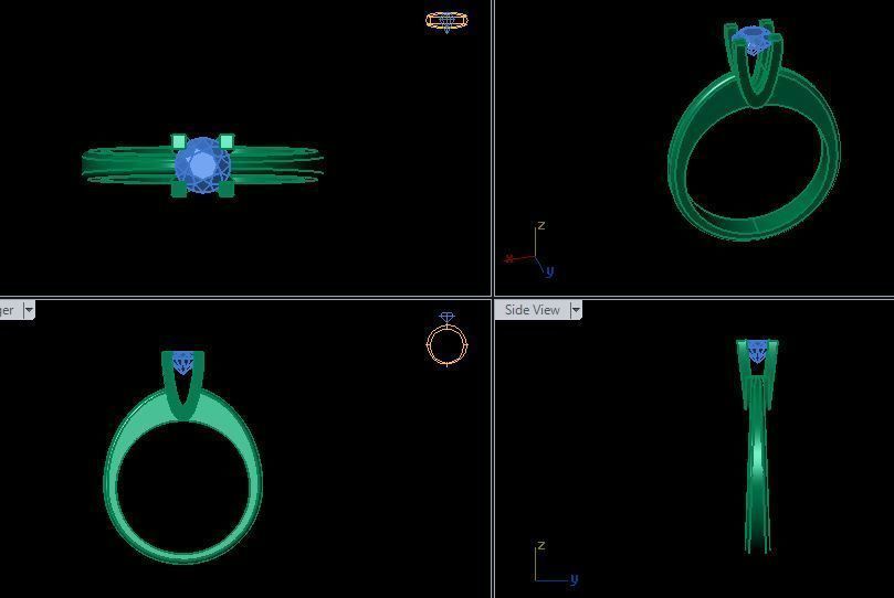 solitair ring 3D print model_7