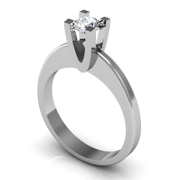 solitair ring 3D print model_1