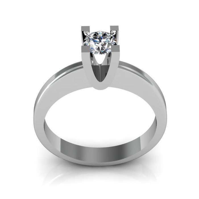 solitair ring 3D print model_3