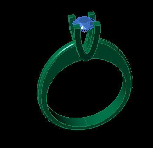 solitair ring 3D print model_6