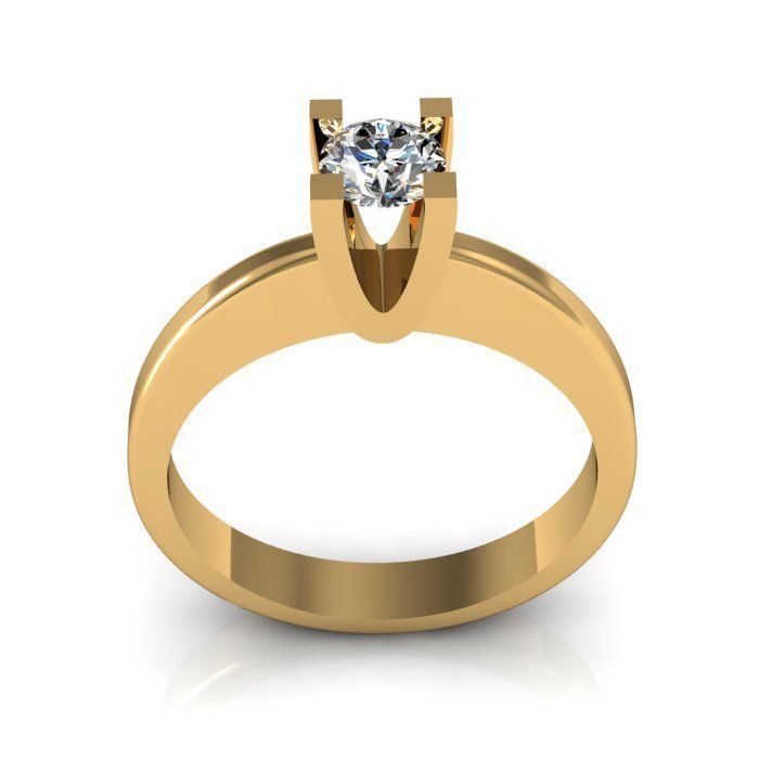 solitair ring 3D print model_2