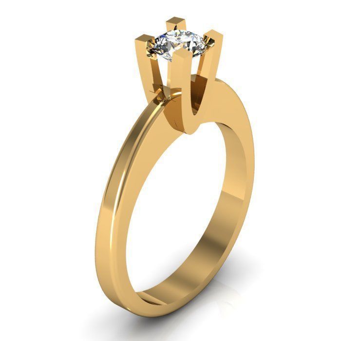 solitair ring 3D print model_4