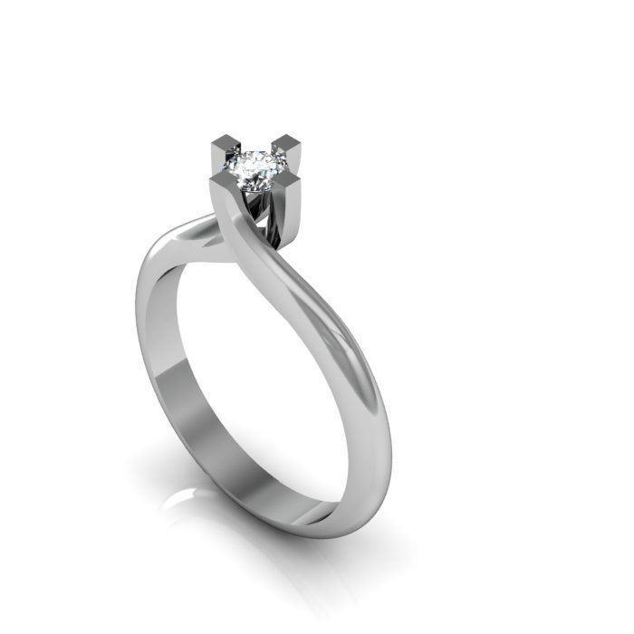 solitair ring 3D print model_1