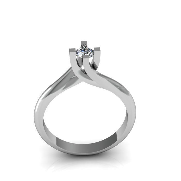 solitair ring 3D print model_3