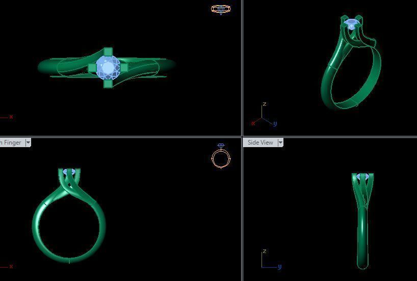 solitair ring 3D print model_7