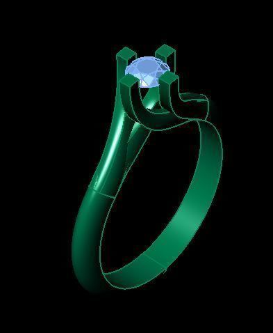 solitair ring 3D print model_6