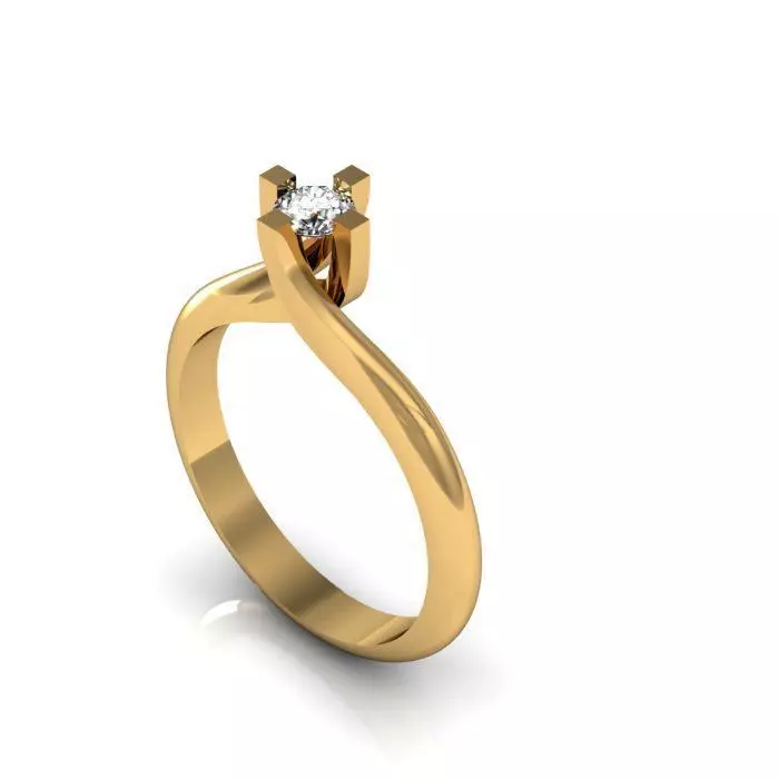 solitair ring 3D print model_0