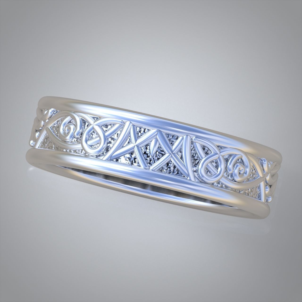 Diamond ring 0441 3D printable model 3D print model_1