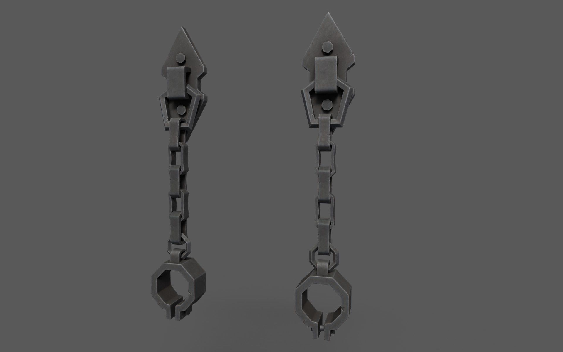 Medieval Shackles Low-poly 3D model_4