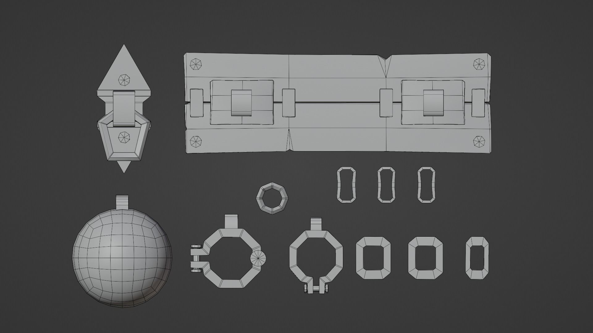 Medieval Shackles Low-poly 3D model_10