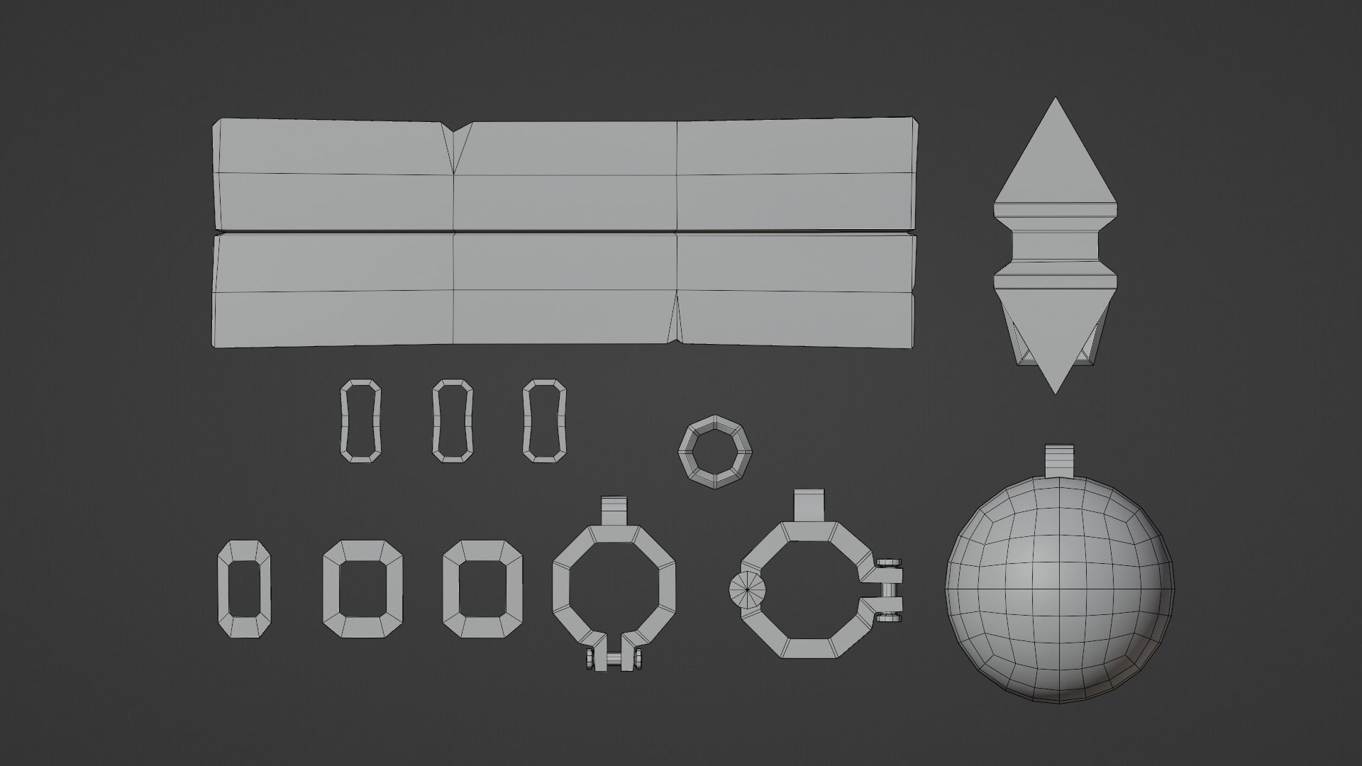 Medieval Shackles Low-poly 3D model_11