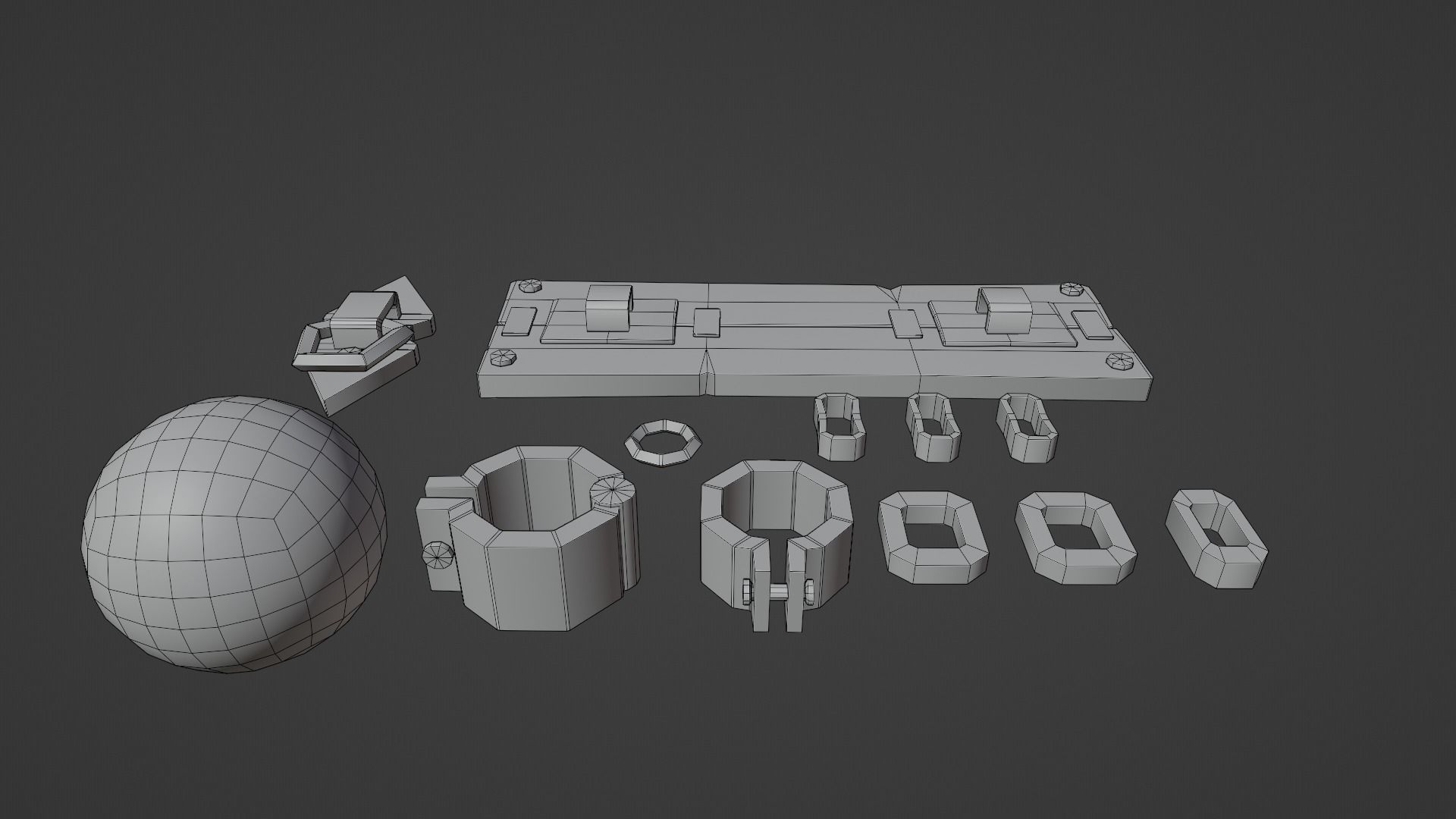 Medieval Shackles Low-poly 3D model_12