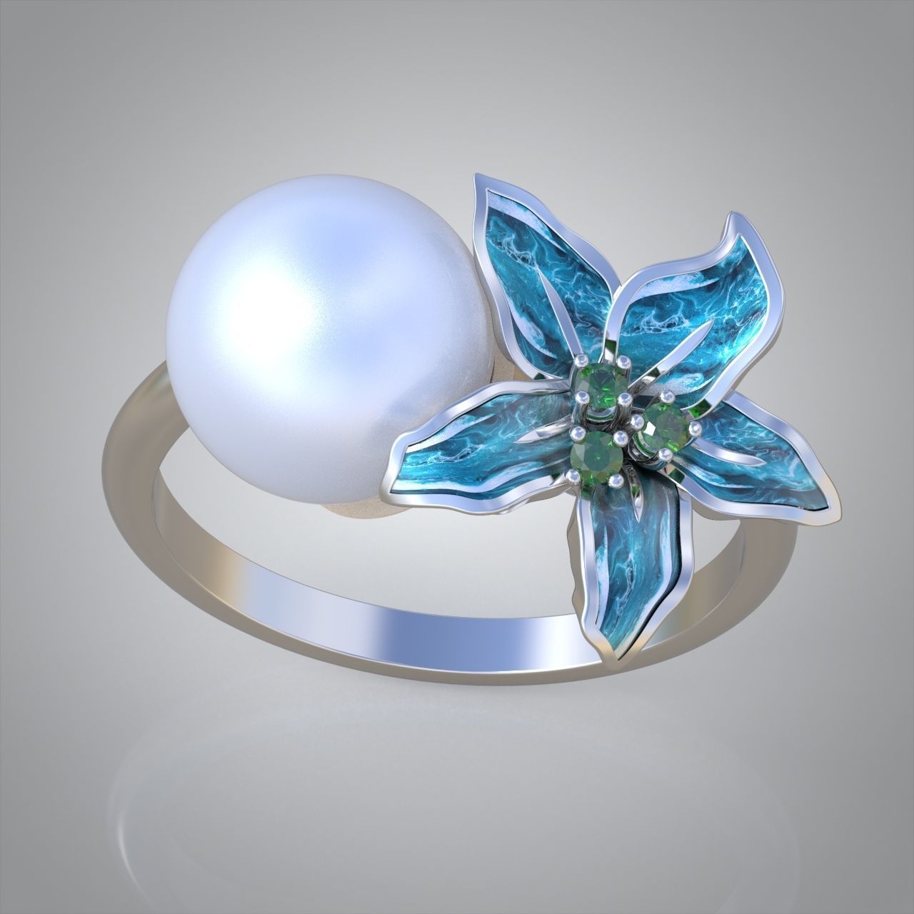 Diamond ring 0444 3D printable model9 3D print model_3