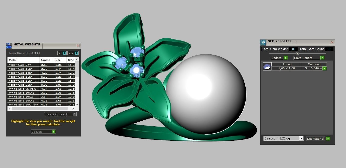 Diamond ring 0444 3D printable model9 3D print model_20