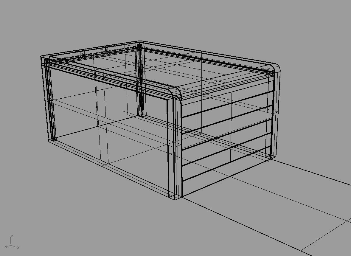 Carport garage with glass walls 3D model_2